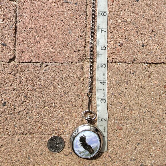 Vintage Al Agnew exclusive edition "Majestic Flight" bald eagle pocket watch - Picture 14 of 16